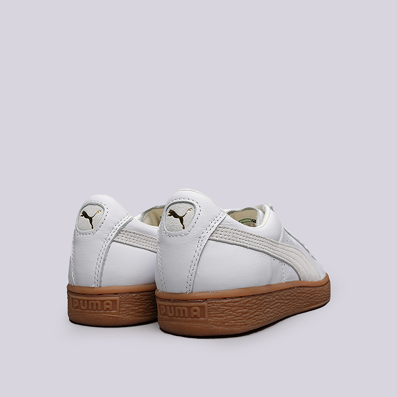 мужские белые кроссовки PUMA Basket Classic Gum Deluxe 36536601 - цена, описание, фото 4